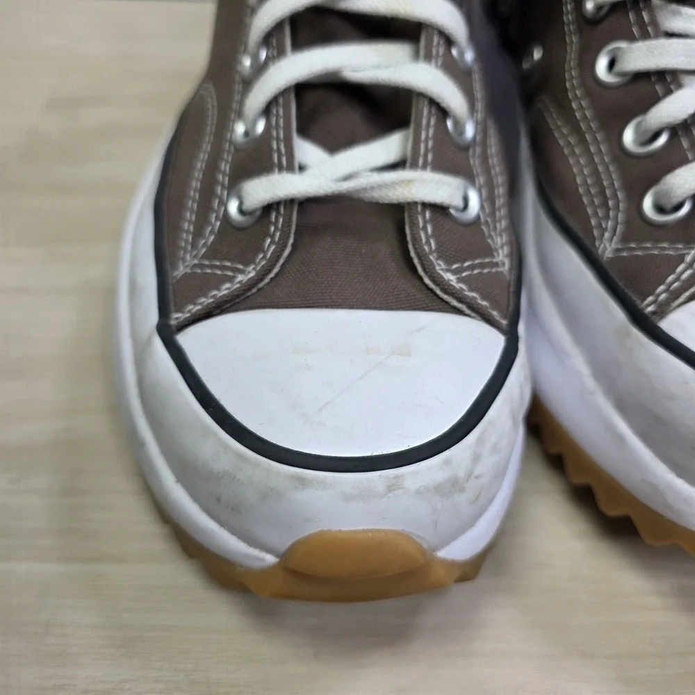 Converse Run Star Hike Canvas Platform‎ Sneakers Brown Men's Size 9 Women's 10.5